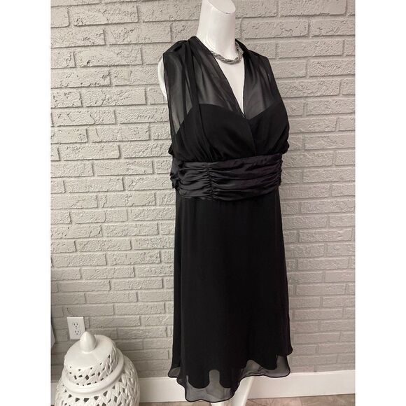 S.L. Fashions Black Halter Dress Size 18 - Picture 4 of 10